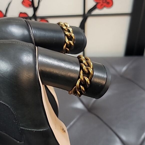 KURT GEIGER LONDON Raquel Chain Detail Block Heel Ankle Boots - Picture 8 of 15